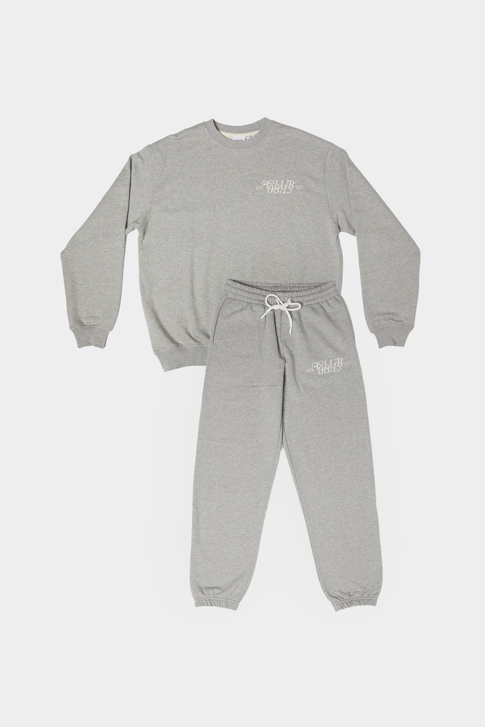 Jogginganzug Tracksuit Hoodie Jogginghose grau Baumwolle Club 08/15